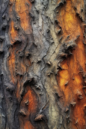 abstract close-up of tree bark texture and pattern, created with generative aiの素材