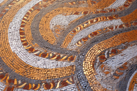 abstract patterns in roman mosaic pavements, created with generative aiの素材