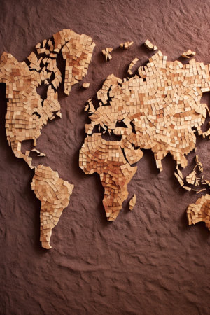 world map created from eco-friendly materials, created with generative aiの素材