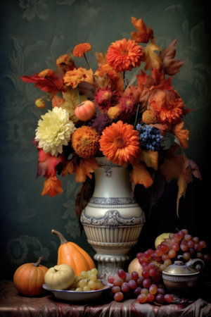 decorative elements with give thanks message, created with generative aiの素材