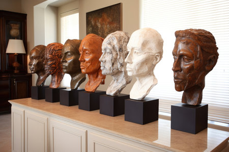 group of sculptures, each with their own personality and style, created with generative aiの素材