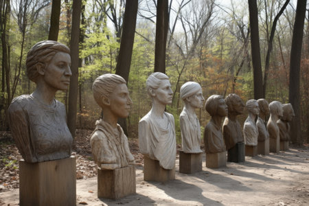 group of sculptures, each one different and unique in its own way, created with generative aiの素材