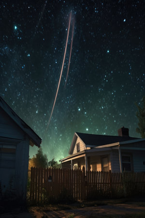 comet passing through the solar system, created with generative aiの素材