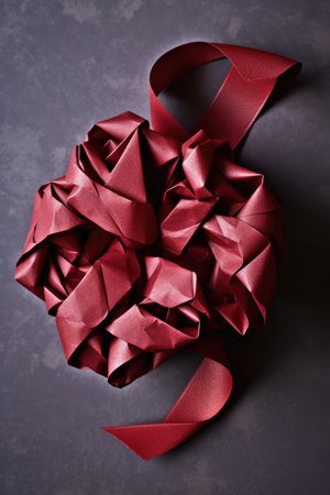 origami paper folded into a question mark shape, created with generative aiの素材