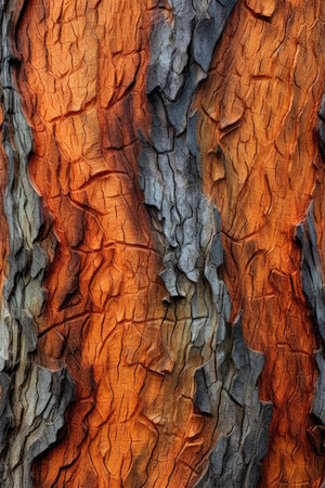 abstract close-up of tree bark texture and pattern, created with generative aiの素材