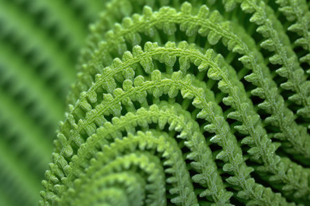 fractal patterns in nature, close-up of fern, created with generative aiの素材