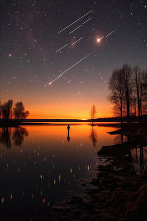 stars and planets aligned in a rare conjunction, created with generative aiの素材