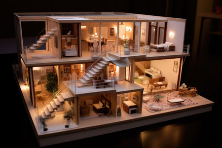 3d printed house model showcasing interior layout, created with generative aiの素材