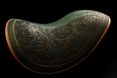 intricate saddle design with embossed patterns, created with generative aiの素材