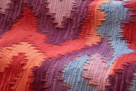 textured details of a handwoven navajo rug, created with generative aiの素材