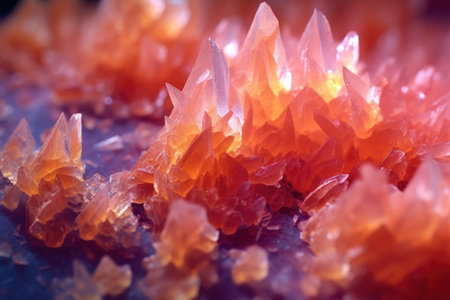macro shot of sugar crystals forming on candy surface, created with generative aiの素材