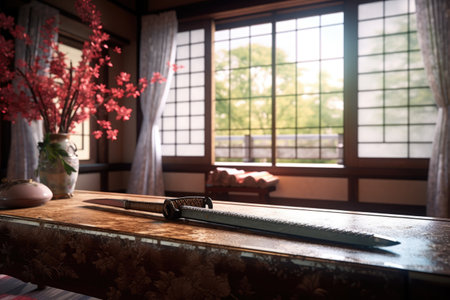 grinding and sharpening a blade on a stone wheel, created with generative aiの素材