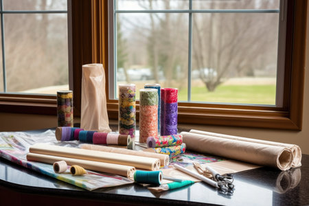window insulation kit displayed on a table, created with generative aiの素材