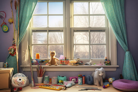 window insulation kit with tools nearby, created with generative aiの素材