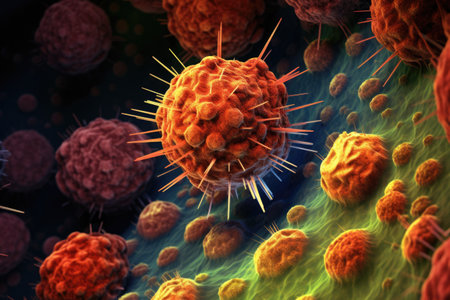 stem cell culture under a microscope, created with generative aiの素材