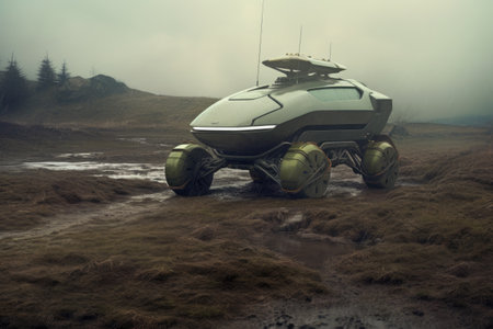 morphing car adapting to different terrains, created with generative aiの素材