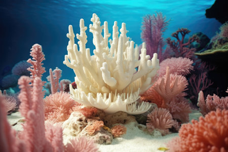 3d printed coral structures enhancing reef growth, created with generative aiの素材