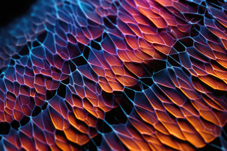 nanoscale view of a butterfly wing surface, created with generative aiの素材