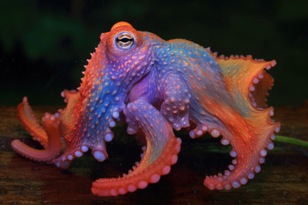 octopuses changing colors to communicate, created with generative aiの素材