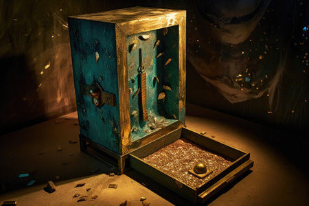 time capsule opening revealing a hidden message, created with generative aiの素材