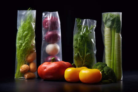 bioengineered food in sealed, futuristic packaging, created with generative aiの素材