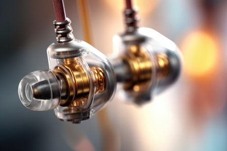 cochlear implant battery and charging station, created with generative aiの素材