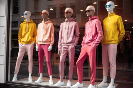 mannequins dressed in stylish sportswear, created with generative aiの素材