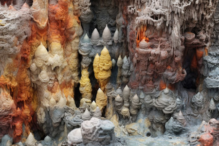 abstract texture of hydrothermal vent minerals and deposits, created with generative aiの素材