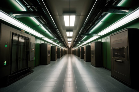 data center cooling system with air conditioning units, created with generative aiの素材