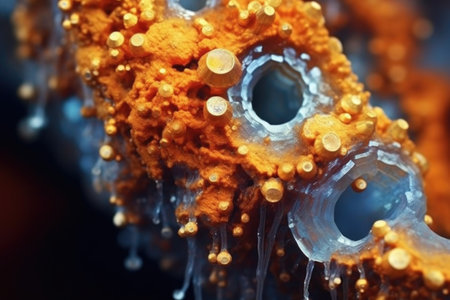 macro shot of a retrieved kidney stone, created with generative aiの素材