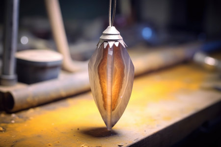 glass pendant in the process of shaping, created with generative aiの素材