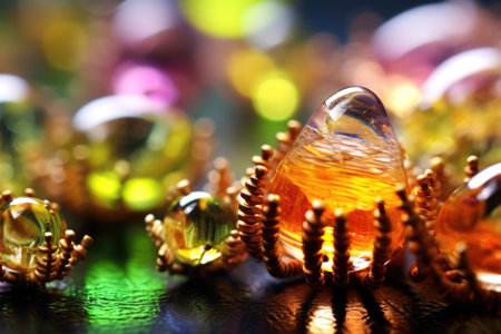 macro shot of a detailed glass jewelry design, created with generative aiの素材