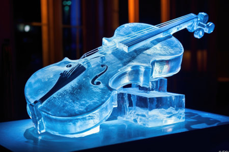 ice sculpture of a musical instrument, created with generative aiの素材