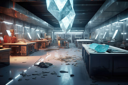 security measures in diamond facility, created with generative aiの素材