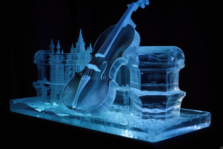 ice sculpture of a musical instrument, created with generative aiの素材