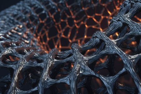 detailed view of carbon nanotubes, created with generative aiの素材
