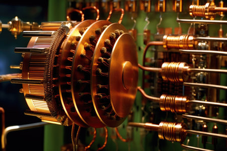 detail of accelerator magnets and coils, created with generative aiの素材