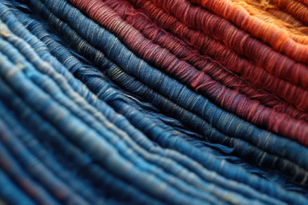 macro shot of denim threads and seams details, created with generative aiの素材