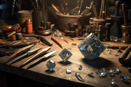 diamond tools in workshop, created with generative aiの素材