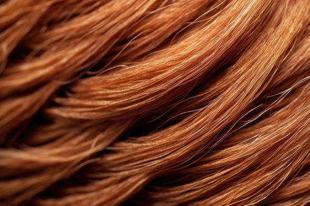 macro shot of natural hair strands for wigs, created with generative aiの素材