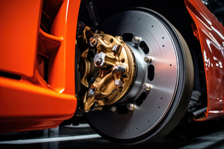 high-performance brake system installation, created with generative aiの素材
