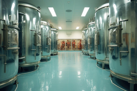 cryogenic storage tanks in a medical facility, created with generative aiの素材