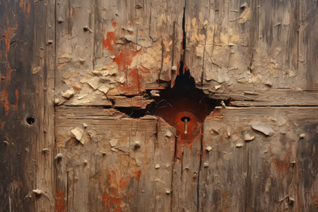 patching a hole in a wooden door, created with generative aiの素材