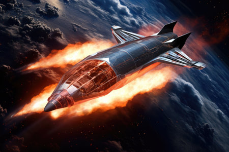 launch of next-generation high-speed spacecraft, created with generative aiの素材