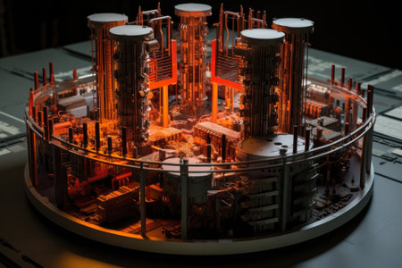 nuclear battery in a partially assembled state, created with generative aiの素材