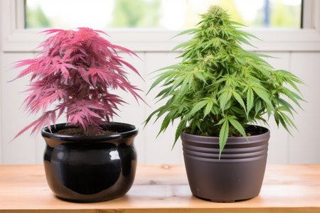 smart pot and traditional pot comparison, highlighting benefits, created with generative aiの素材