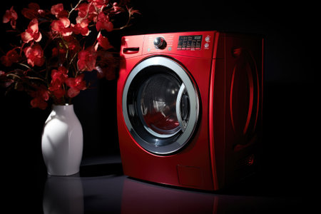 energy efficiency label on smart washer, created with generative aiの素材