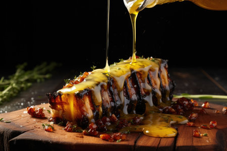 grilled corn on the cob with melting butter, created with generative aiの素材