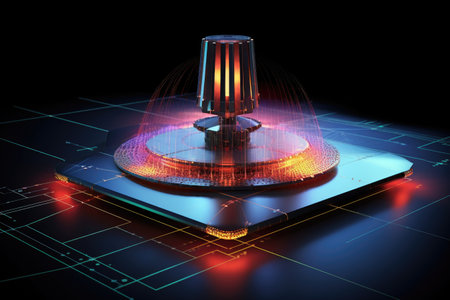 futuristic quantum radar concept design, created with generative aiの素材