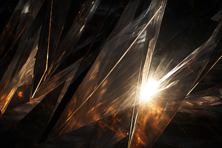 close-up of solar sail material reflecting sunlight, created with generative aiの素材
